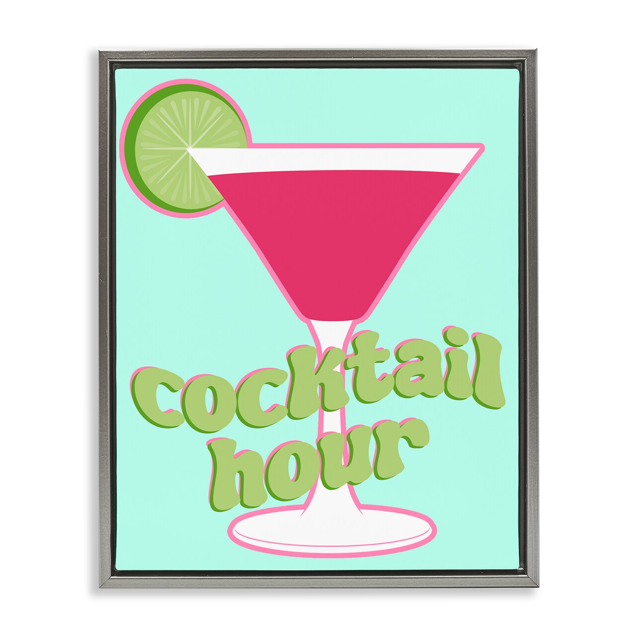 Stupell Industries Retro Cocktail Hour Framed Floater Canvas Wall Art Design by SD Graphics Studio